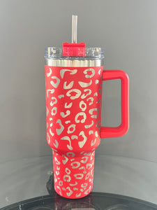 40oz. Tumbler with Handle and Straw Lid