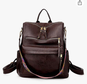 Vegan Leather Backpack Purse