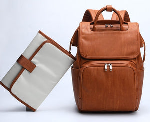 Faux Leather Diaper Bag Backpacks